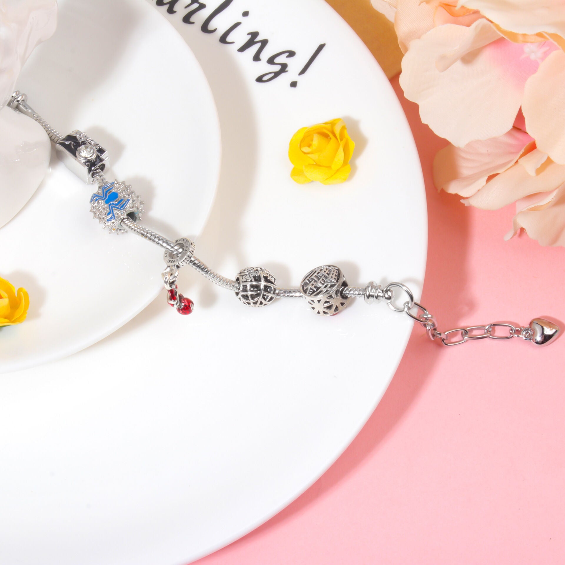 Cartoon Punk Spider-Man Themed Rhinestone Bracele(18cm)