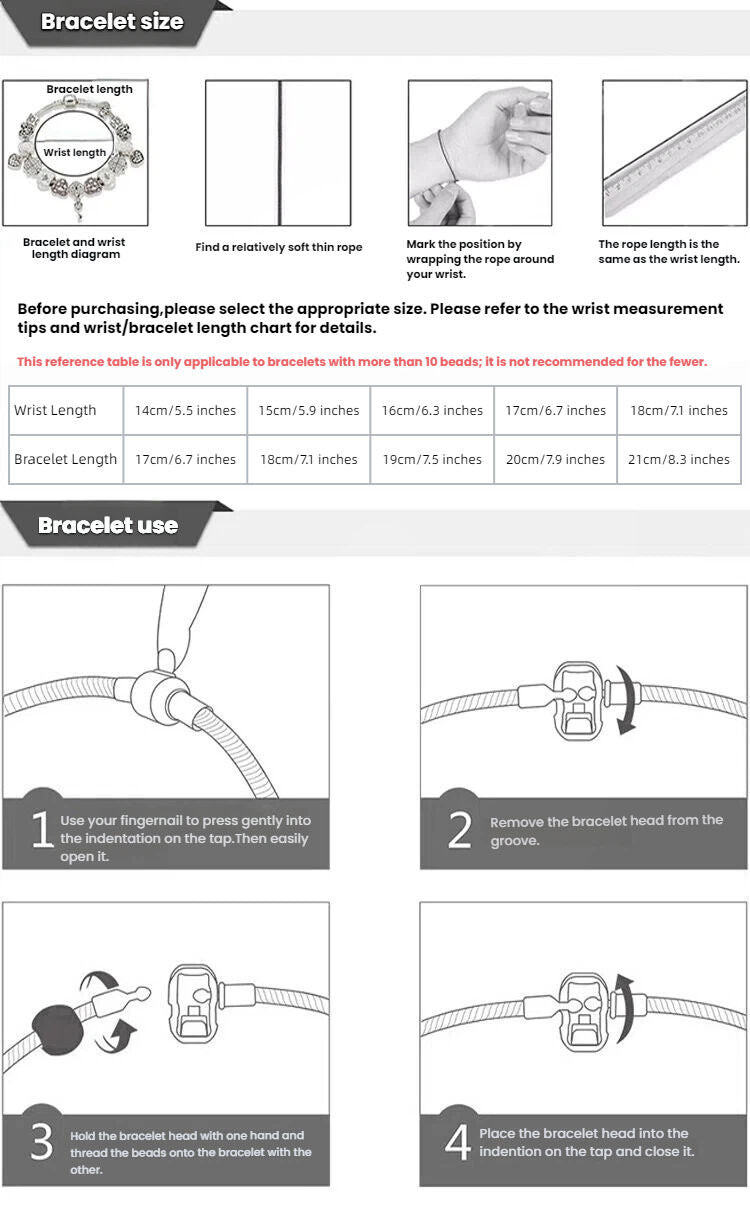 Rose Gold Crystal Charm Bracelet with Clover, Heart, Triangle Beads & Heart Pendant(20cm)