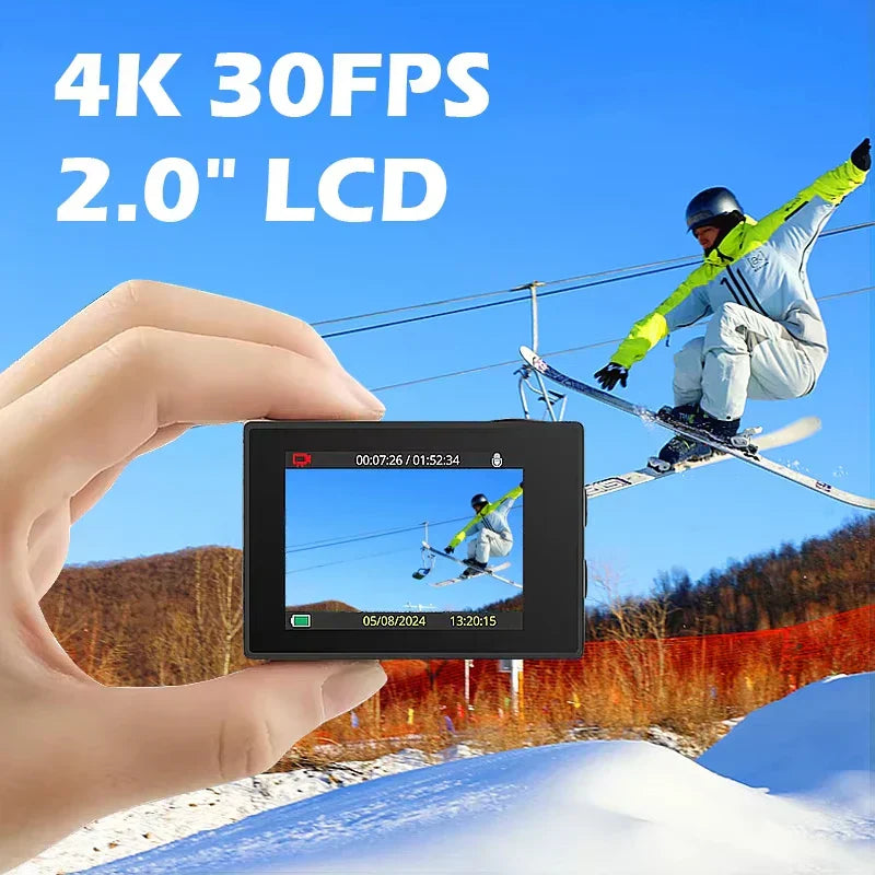 4K Action Camera 30M Waterproof Sports Cam Balck