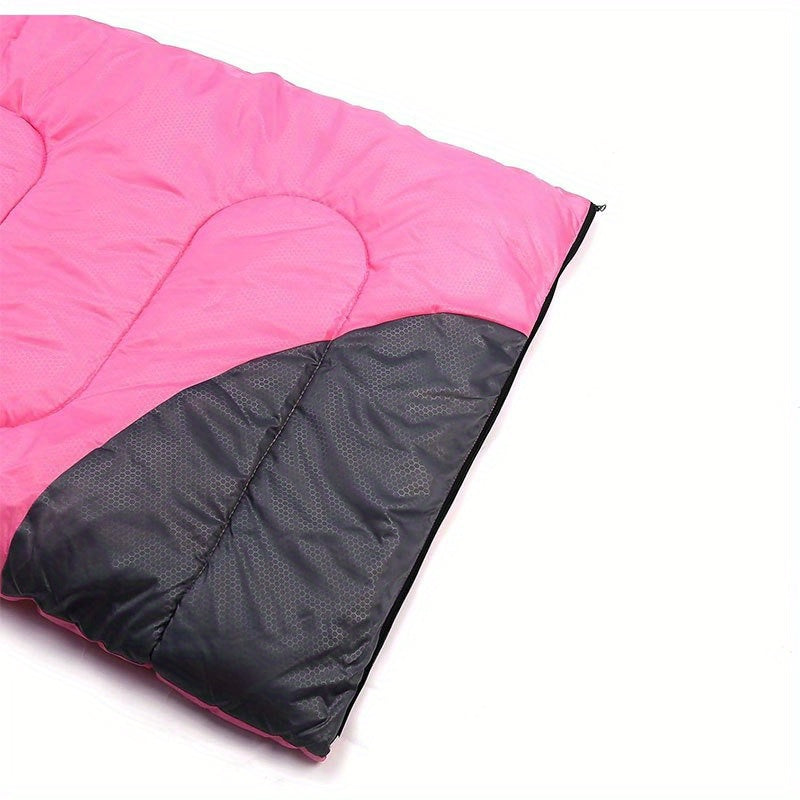 Rosy Four-Season Rectangular Sleeping Bag for Adults