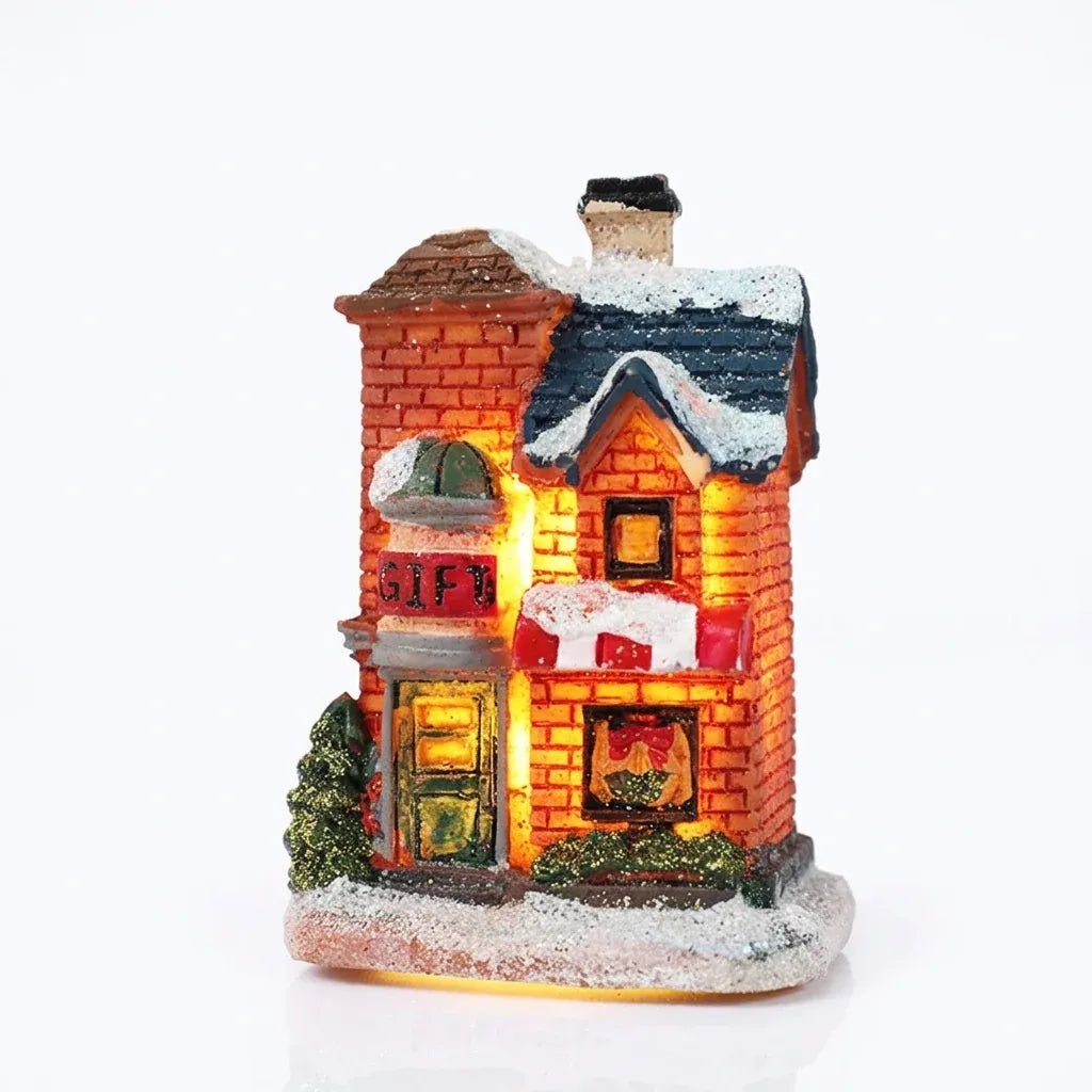 Trendbay LED Christmas House Night Light Mini Resin Holiday Village Decor