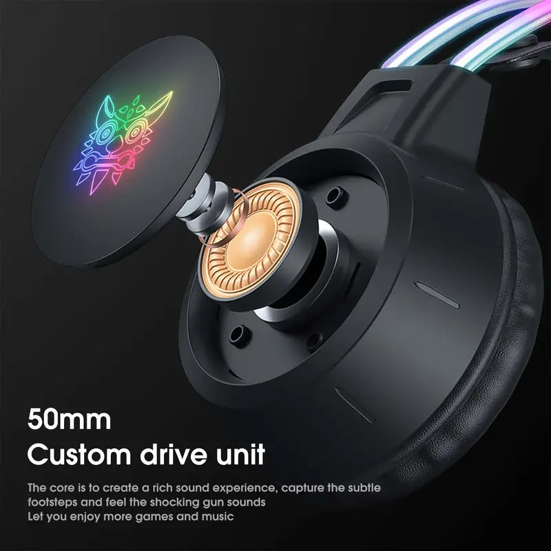 Gaming Headset with Detachable Cat Ear Microphone