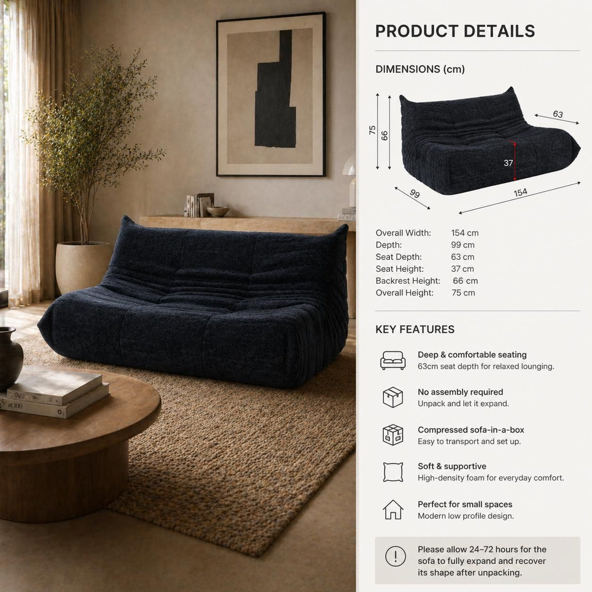 Flutto 2 Seater Lounge Chair