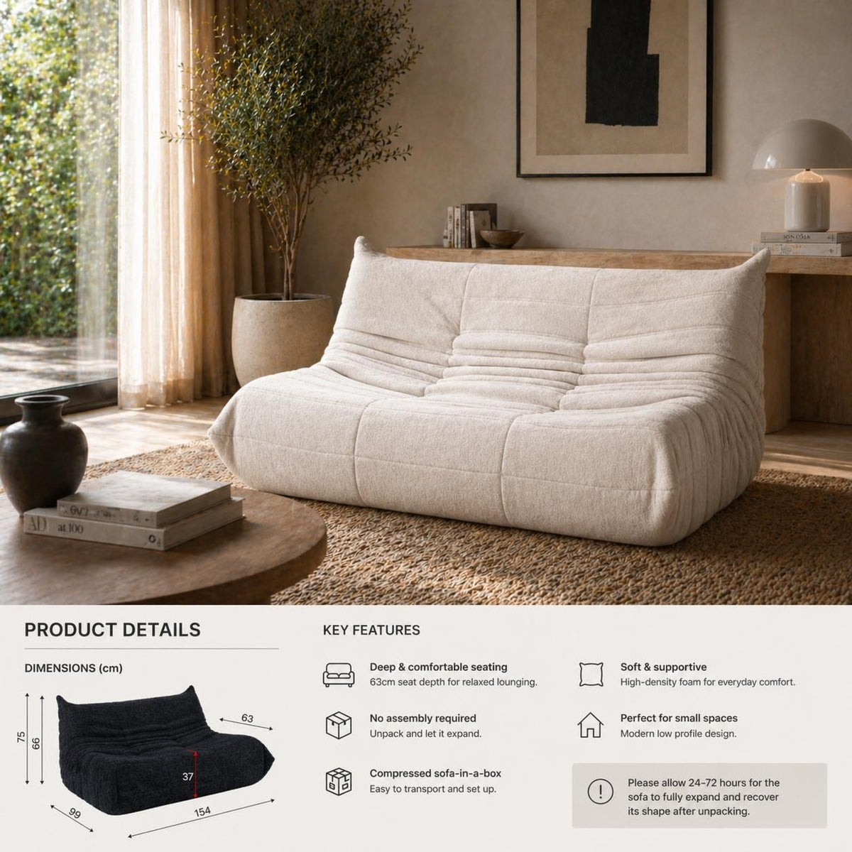 Flutto 2 Seater Lounge Chair