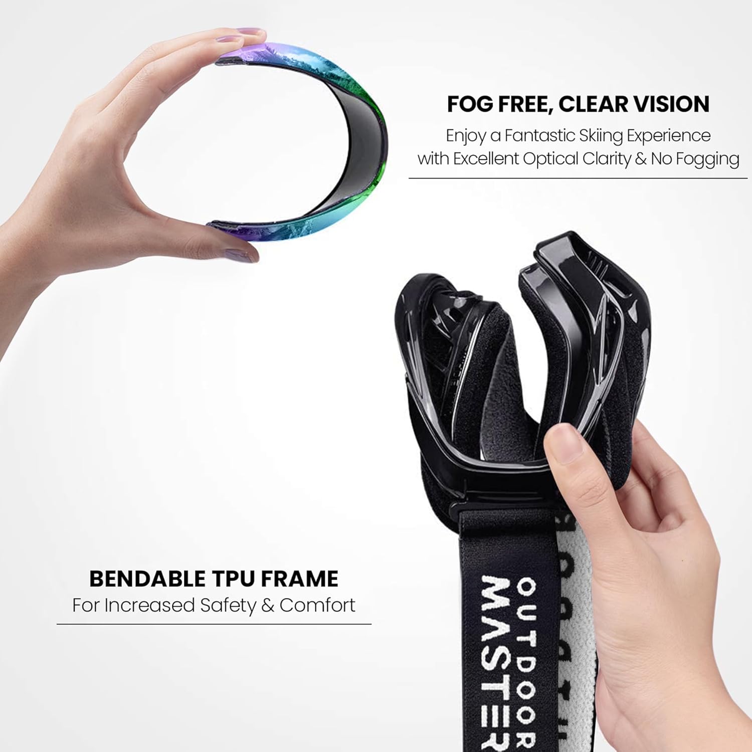 OutdoorMaster OTG Ski Goggles - Over Glasses Ski/Snowboard Goggles for Men, Women & Youth - 100% UV Protection-OM-5