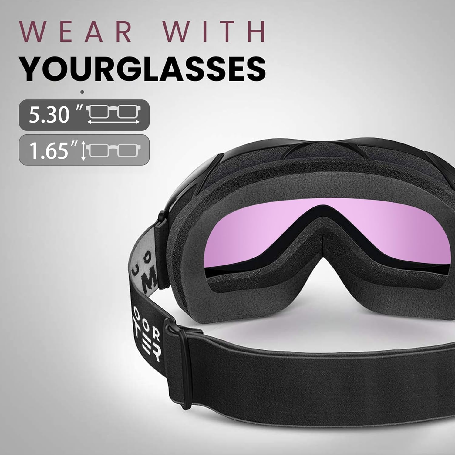 OutdoorMaster OTG Ski Goggles - Over Glasses Ski/Snowboard Goggles for Men, Women & Youth - 100% UV Protection-OM-5