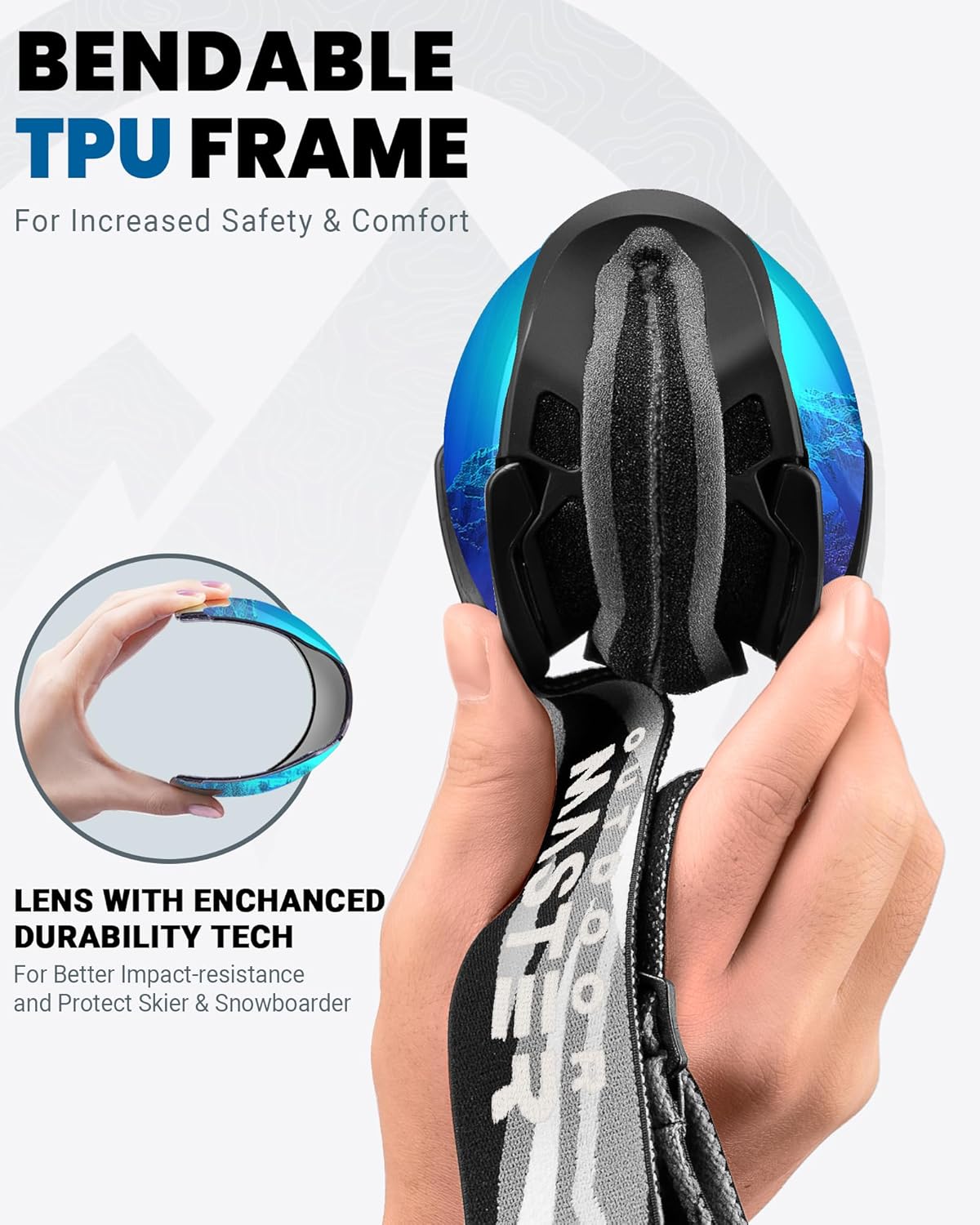 OutdoorMaster Ski Goggles with Cover Snowboard Snow Goggles OTG Anti-Fog -100% UV Protection-OM-18