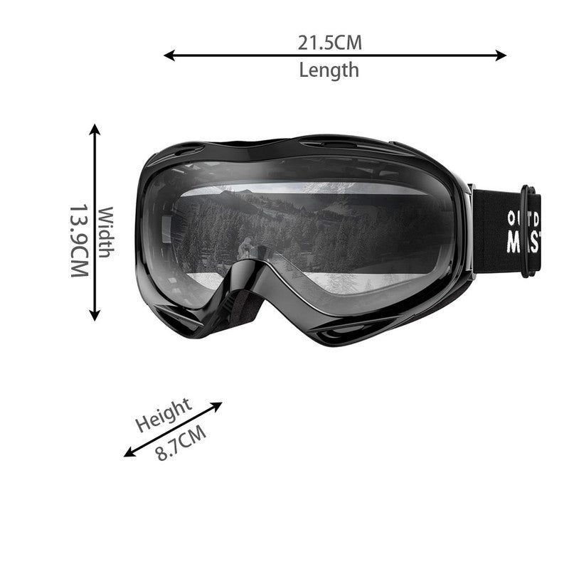 OutdoorMaster OTG Ski Goggles - Over Glasses Ski/Snowboard Goggles for Men, Women & Youth - 100% UV Protection-OM-5