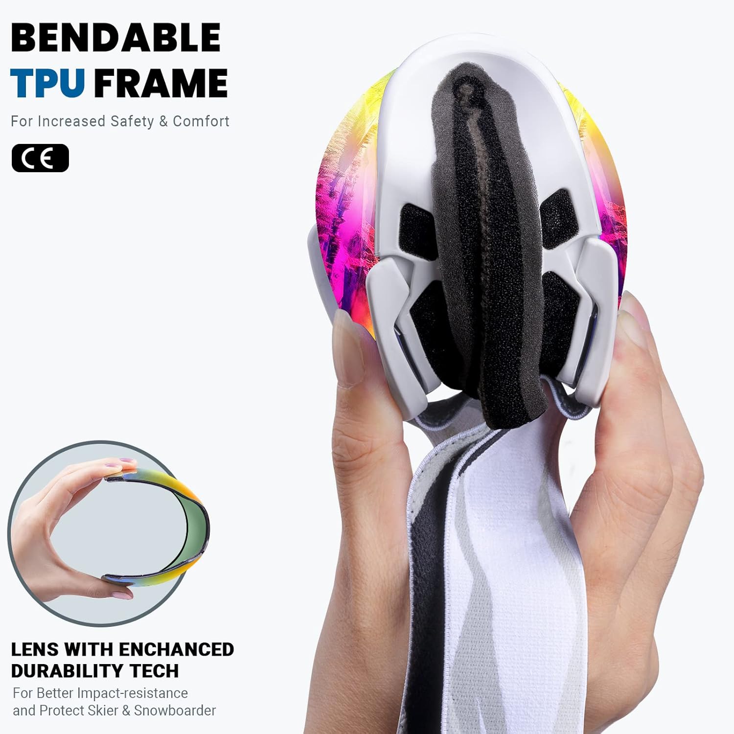 OutdoorMaster Ski Goggles with Cover Snowboard Snow Goggles OTG Anti-Fog -100% UV Protection-OM-18