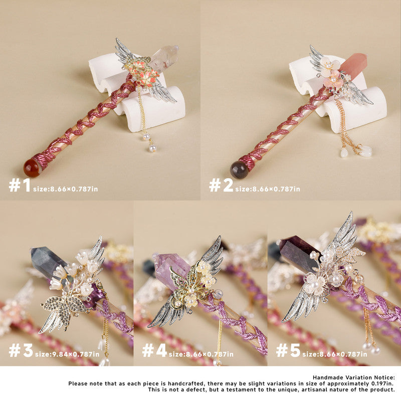 Handmade Crystal Wand, Raw Gemstone Scepter, Natural Magic Wand White Crystal