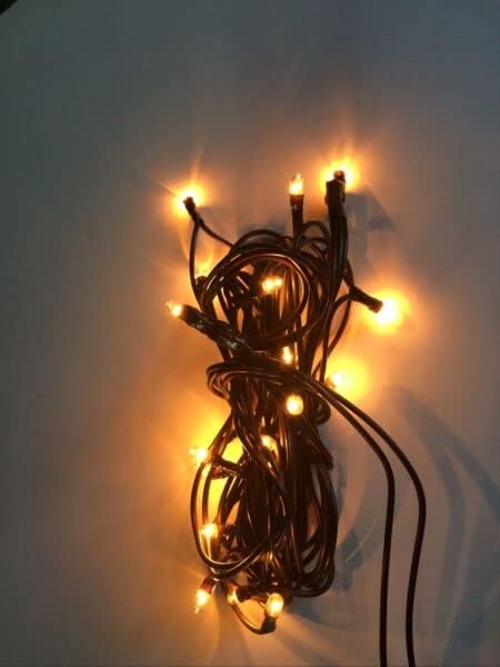 for 20ct Count Teeny Tiny Rice Light Set String Brown Wire Cord Primitive Craft Farm Seasonal Ornaments Home Décor Brown