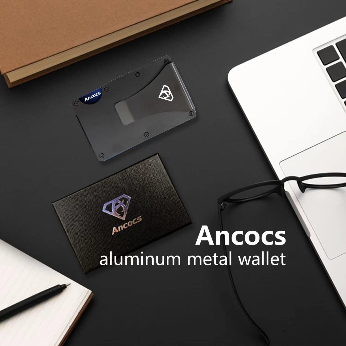 Metal Wallet Credit Card Holder with Storage Pouch