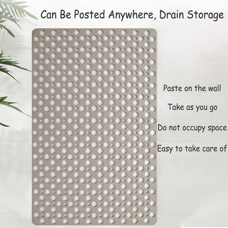 Anti-Mold Non-Slip Bath Mat Tpe Shower Mat Antibacterial Non-Slip Bathroom Mat With Suction Cups Khaki 16.9" X 29.5".