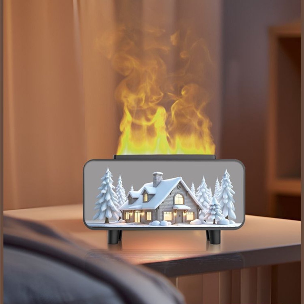 Snow House 3-in-1 Humidifier - Aromatherapy - Bedroom - Automatic Fragrance Diffuser - Mood Lighting - 7 Colors - Halloween Decoration - Christmas Gifts - For Home/Office - Wit