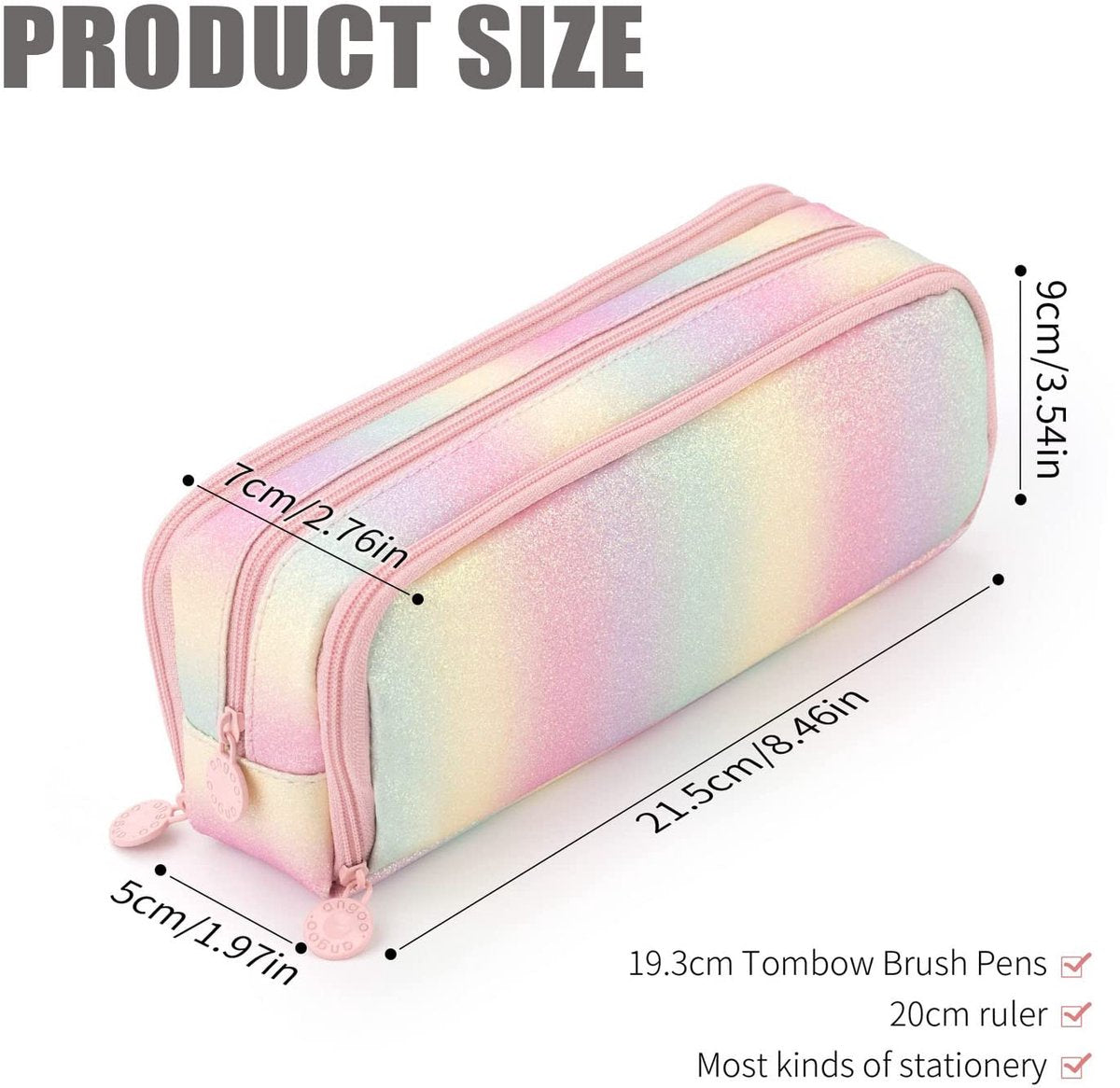Pencil Case - Large Pencil Case - Boy's Pencil Case - Girl's Pencil Case - School Pencil Cases - School Supplies - with 3 Compartments - for Girls and Boys - Office - Makeup Gift