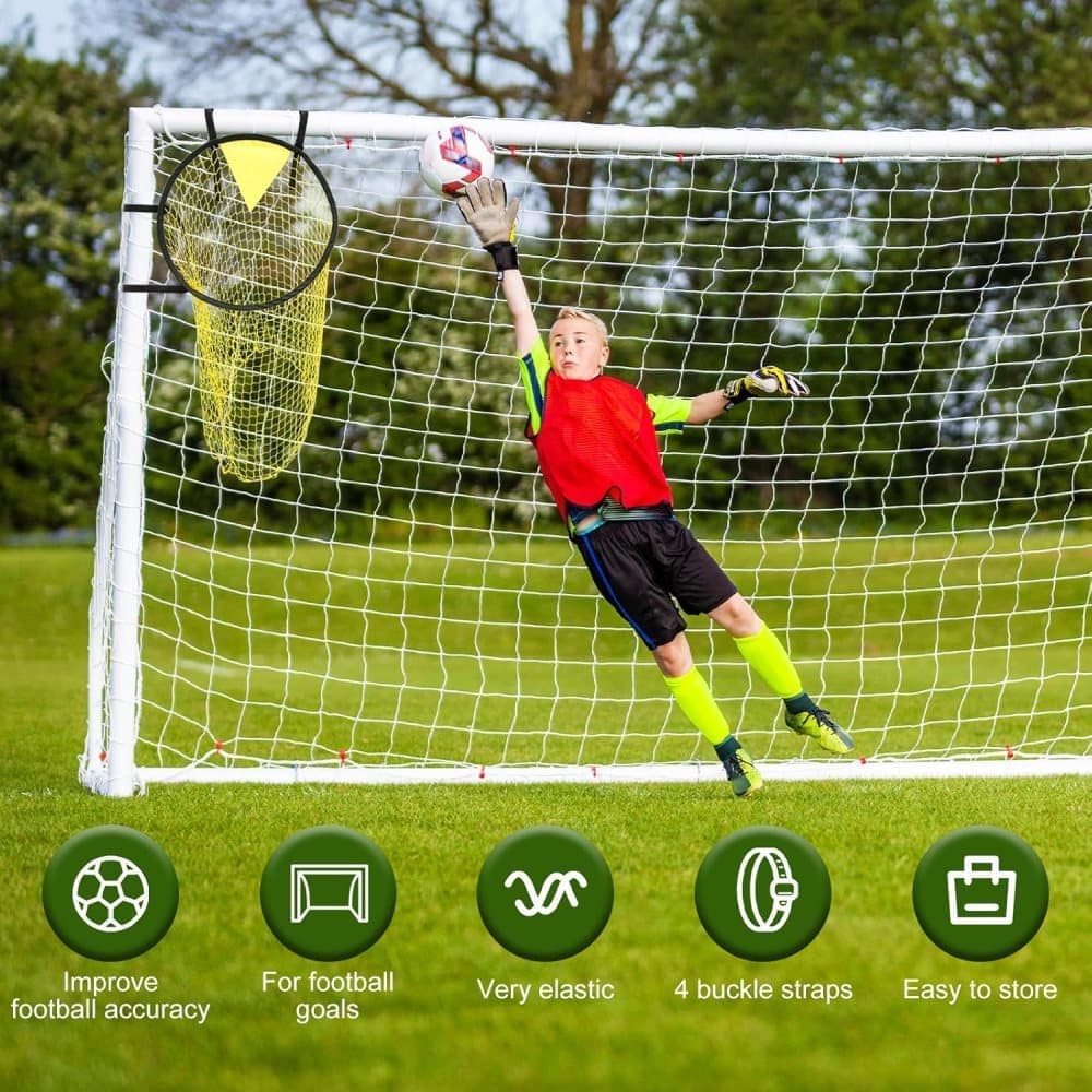 2 Football Goal Training Nets, durable stable for shooting practice easy to assemble and remove, Yellow