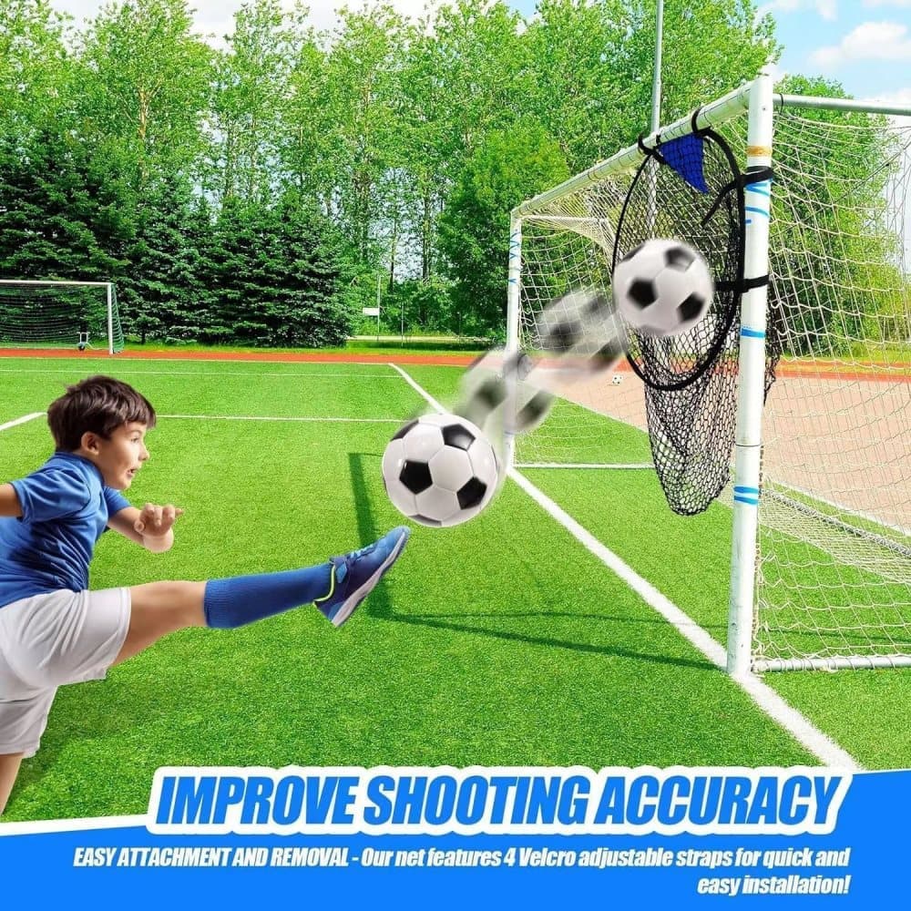 2-Pack Football Goal Training Nets, Durable Stable for Shooting Practice, Easy to Assemble Remove, Black, 7.3 x 4.1 x 3.3 ft