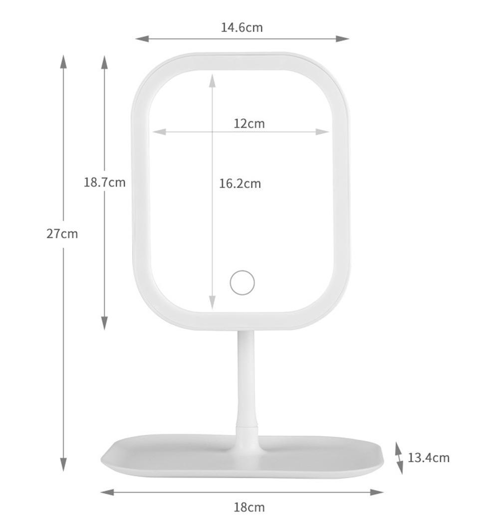 LED Makeup Mirror Rechargeable with Touch Control, 3 Colors, 360° Adjustable & Dimmable, Pink