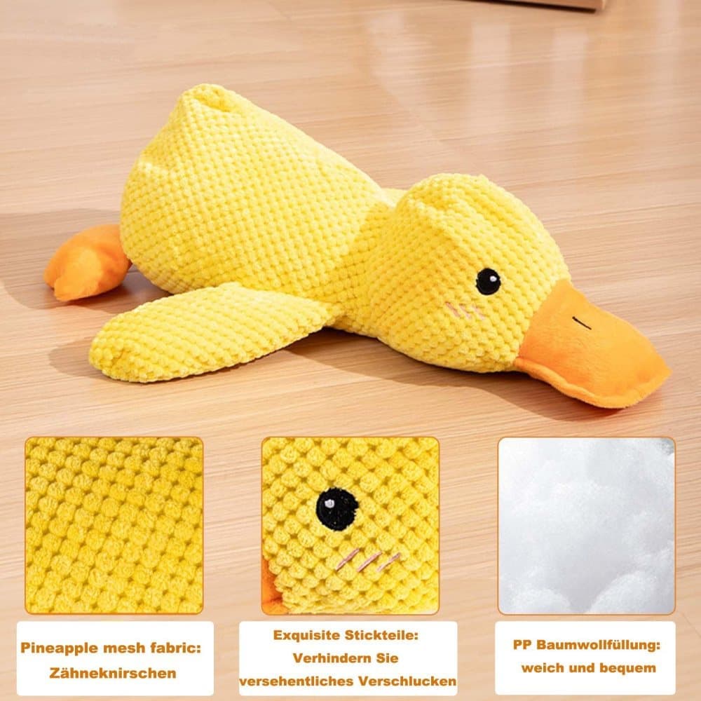 1 Calming Plush Duck Dog Toy with Squeaker for Small Dogs, M
