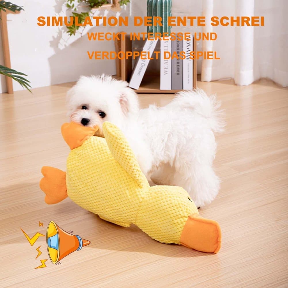 1 Calming Plush Duck Dog Toy with Squeaker for Small Dogs, M