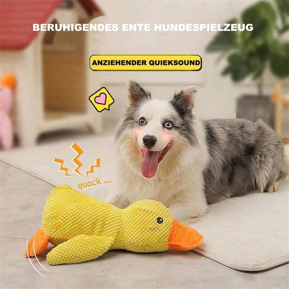 1 Calming Plush Duck Dog Toy with Squeaker for Small Dogs, M