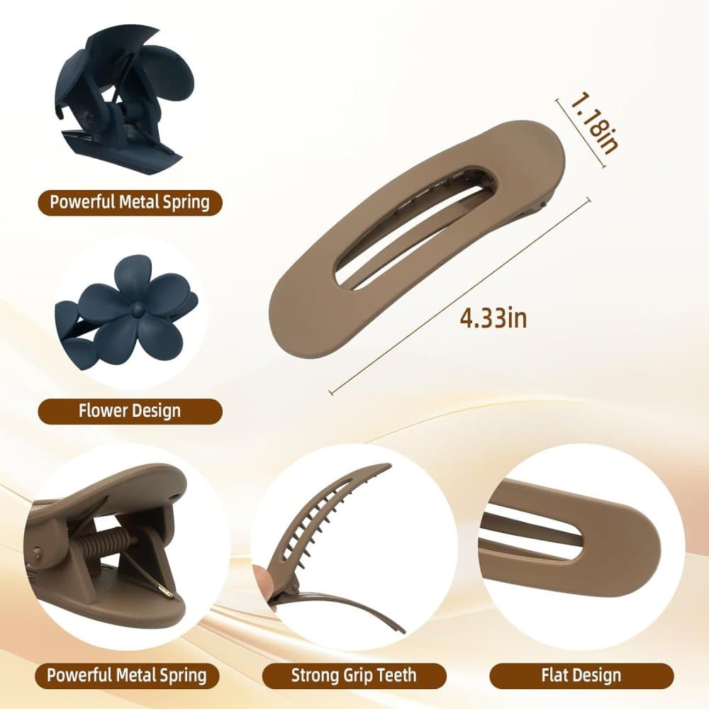 6-Pack Large Hair Clips, 11 cm, Anti-Slip Strong Grip for Daily Use