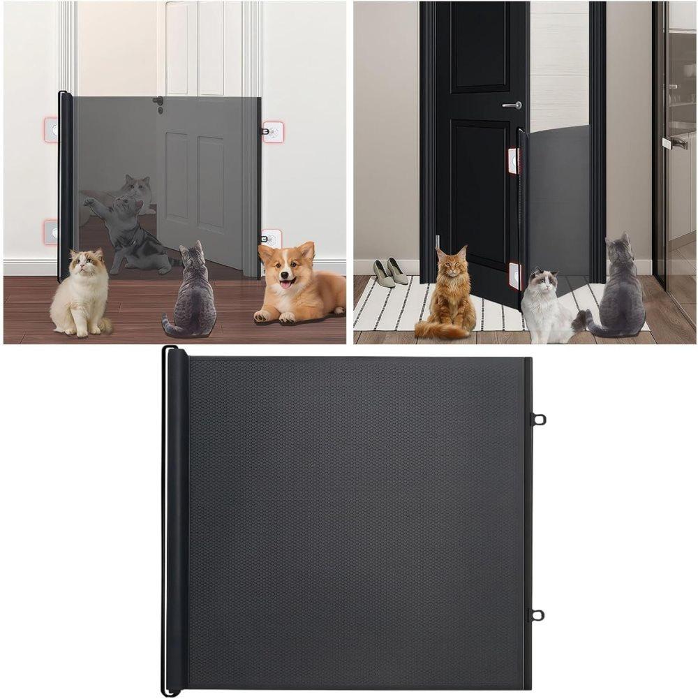 50x125cm Retractable Safety Gate for Dogs and Cats, Portable for Doors and Stairs, with Protective Fence