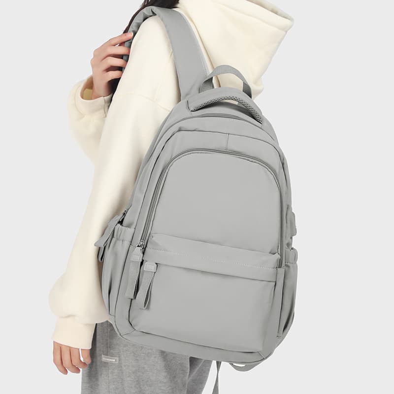 14-inch Waterproof Lightweight Laptop Backpack for School and University, Gray