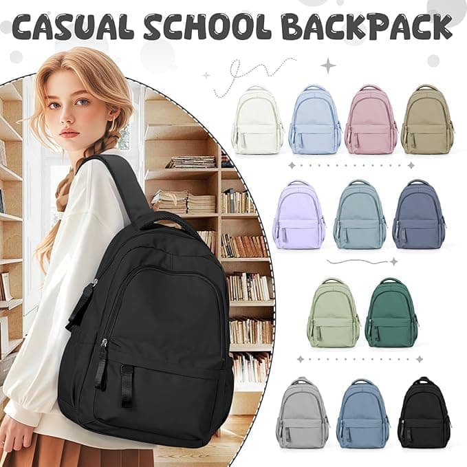 14-inch Waterproof Lightweight Laptop Backpack for School and University, Black