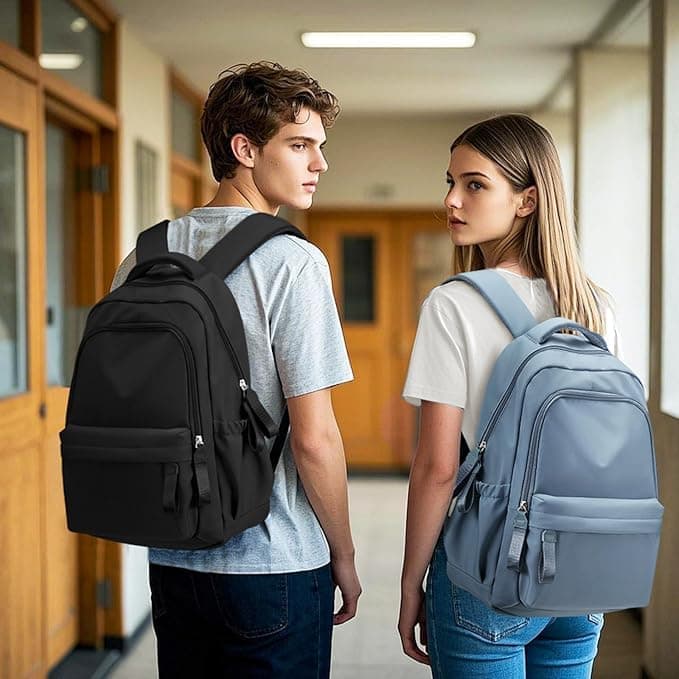 14-inch Waterproof Lightweight Laptop Backpack for School and University, Light Blue
