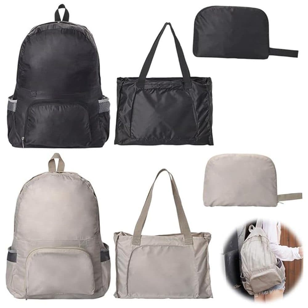 2-Pack Foldable Waterproof Ultralight Backpack for Camping Hiking Travel, Grey, Unisex Outdoor Daily Backpack