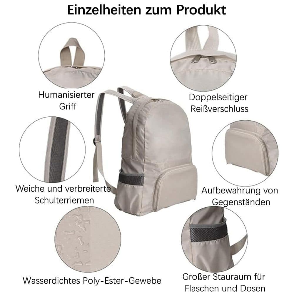 2-Pack Foldable Waterproof Ultralight Backpack for Camping Hiking Travel, Grey, Unisex Outdoor Daily Backpack