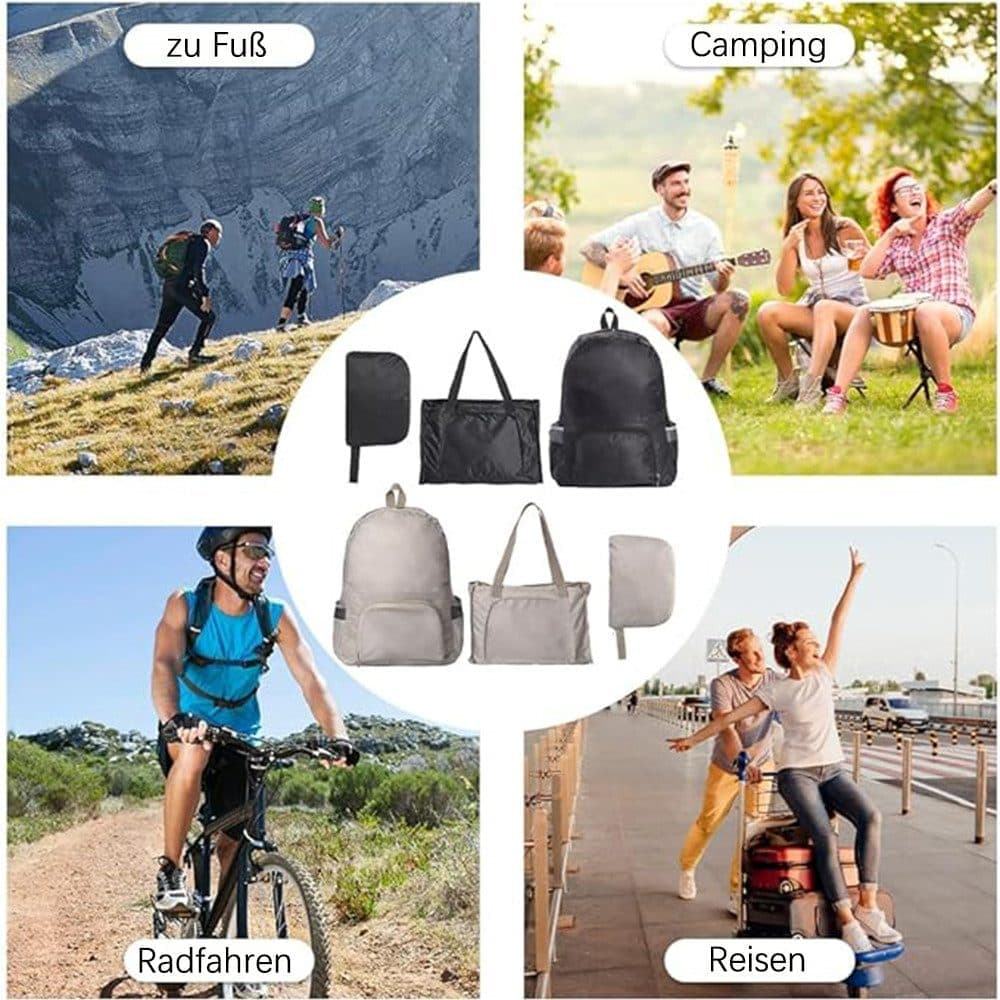 2-Pack Foldable Waterproof Ultralight Backpack for Camping Hiking Travel, Grey, Unisex Outdoor Daily Backpack
