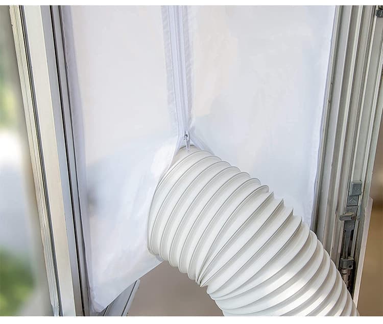 Window Seal Sealing Cloth for Portable AC with Zipper and Tape, Compatible with All Mobile Air Conditioners, 400 x 37cm