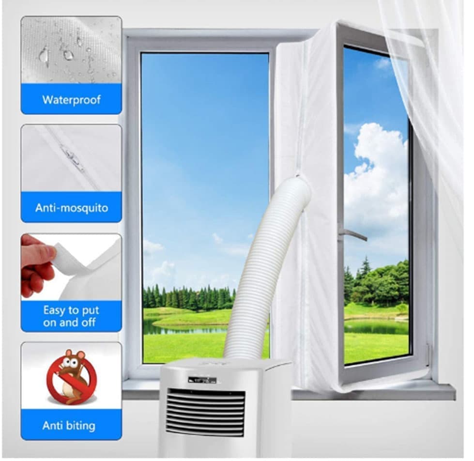 Water Repellent Window Sealing Cloth 400x37cm, Compatible with Portable Air Conditioners