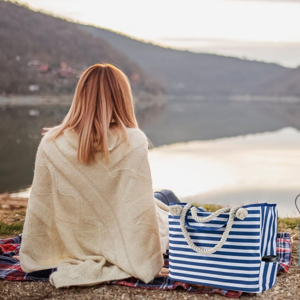 Beach Picnic Bag Large, Blue