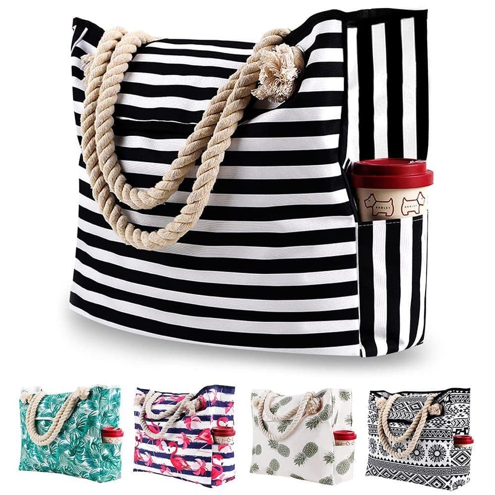 Large Beach Picnic Bag, Black