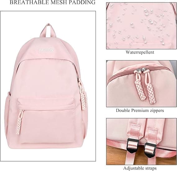 Waterproof Children's Backpack Lightweight School Bag for Everyday Use and Travel, Pink