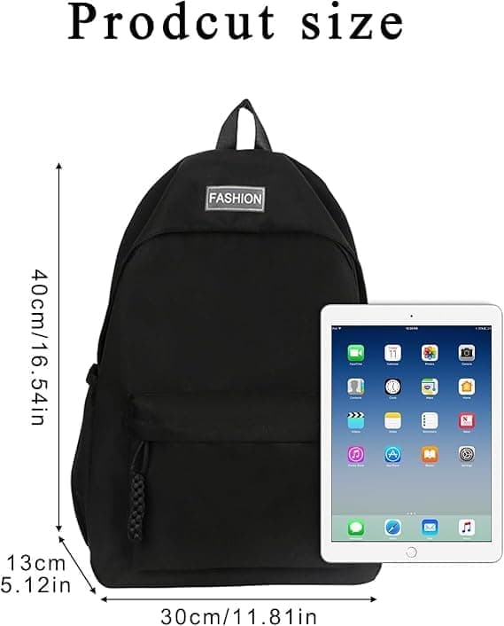 Waterproof Children's Backpack for School Travel Lightweight School Bag Everyday Leisure Bag, Black