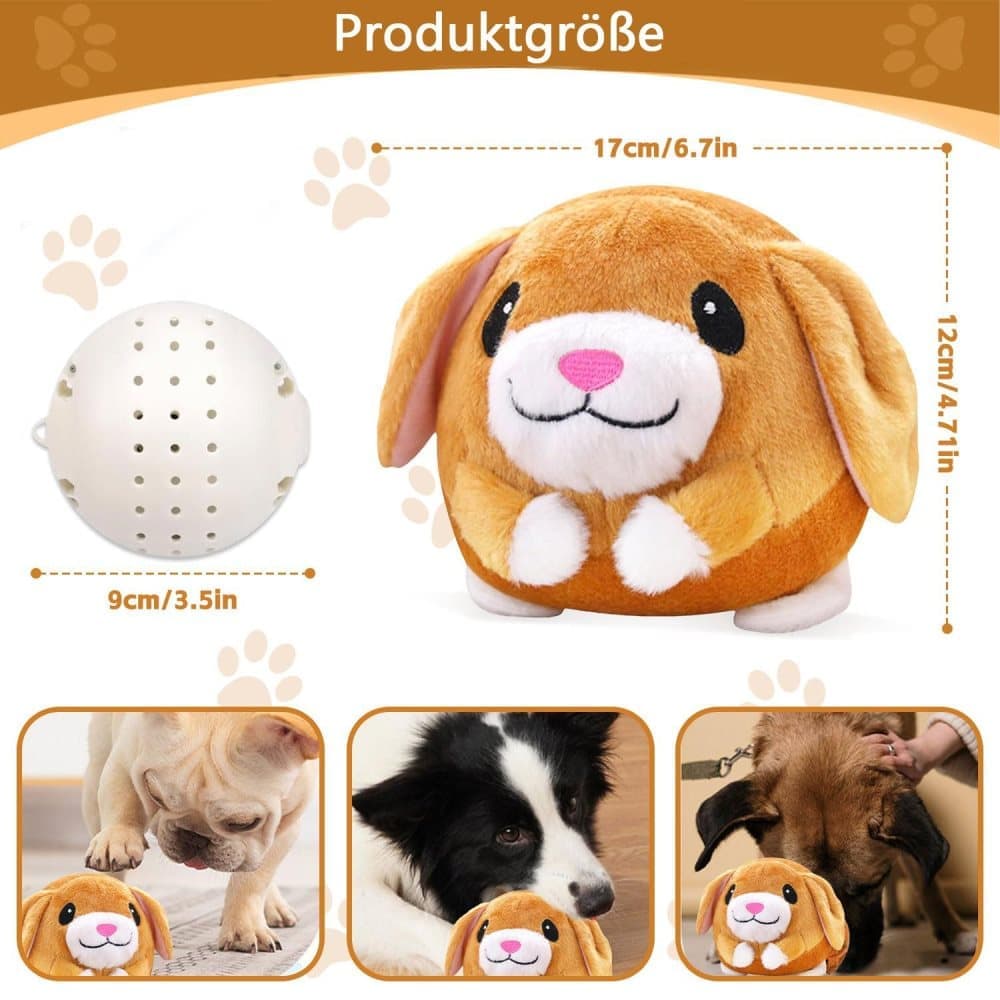 Interactive Plush Dog Toy for Training and Play, Durable Ball Design