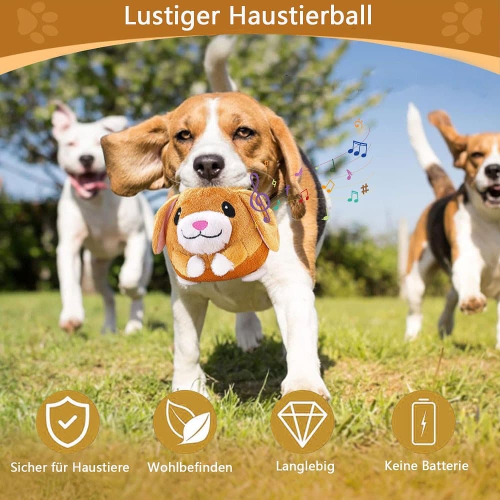 Interactive Plush Dog Toy for Training and Play, Durable Ball Design