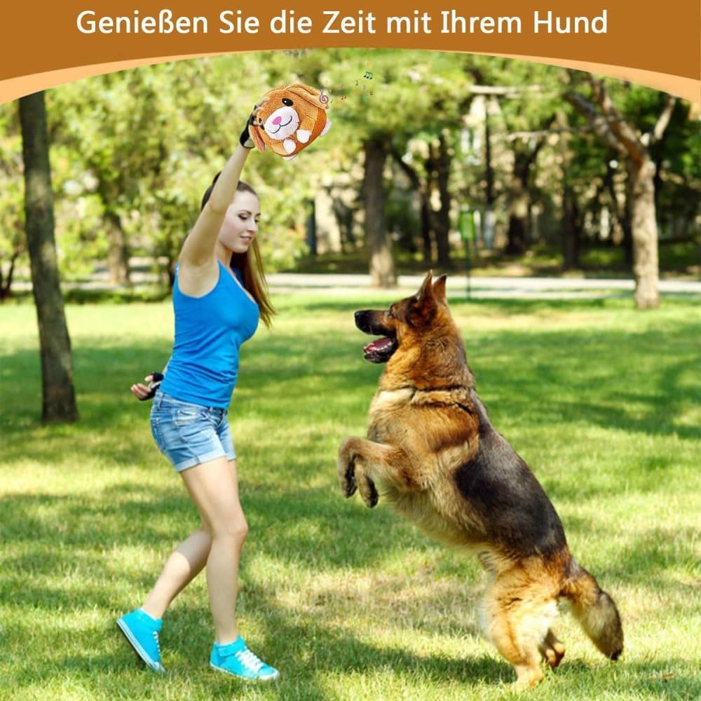 Interactive Plush Dog Toy for Training and Play, Durable Ball Design