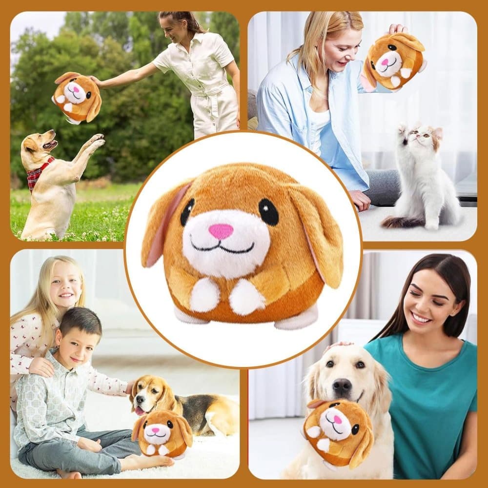 Interactive Plush Dog Toy for Training and Play, Durable Ball Design
