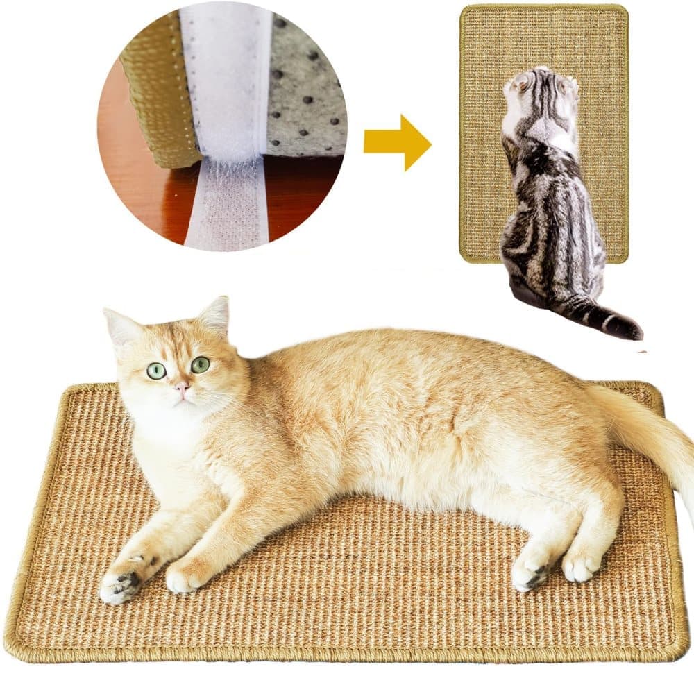 Natural Jute Cat Scratching Mat, Durable Floor Mat and Sustainable Cat Furniture, 50x80cm
