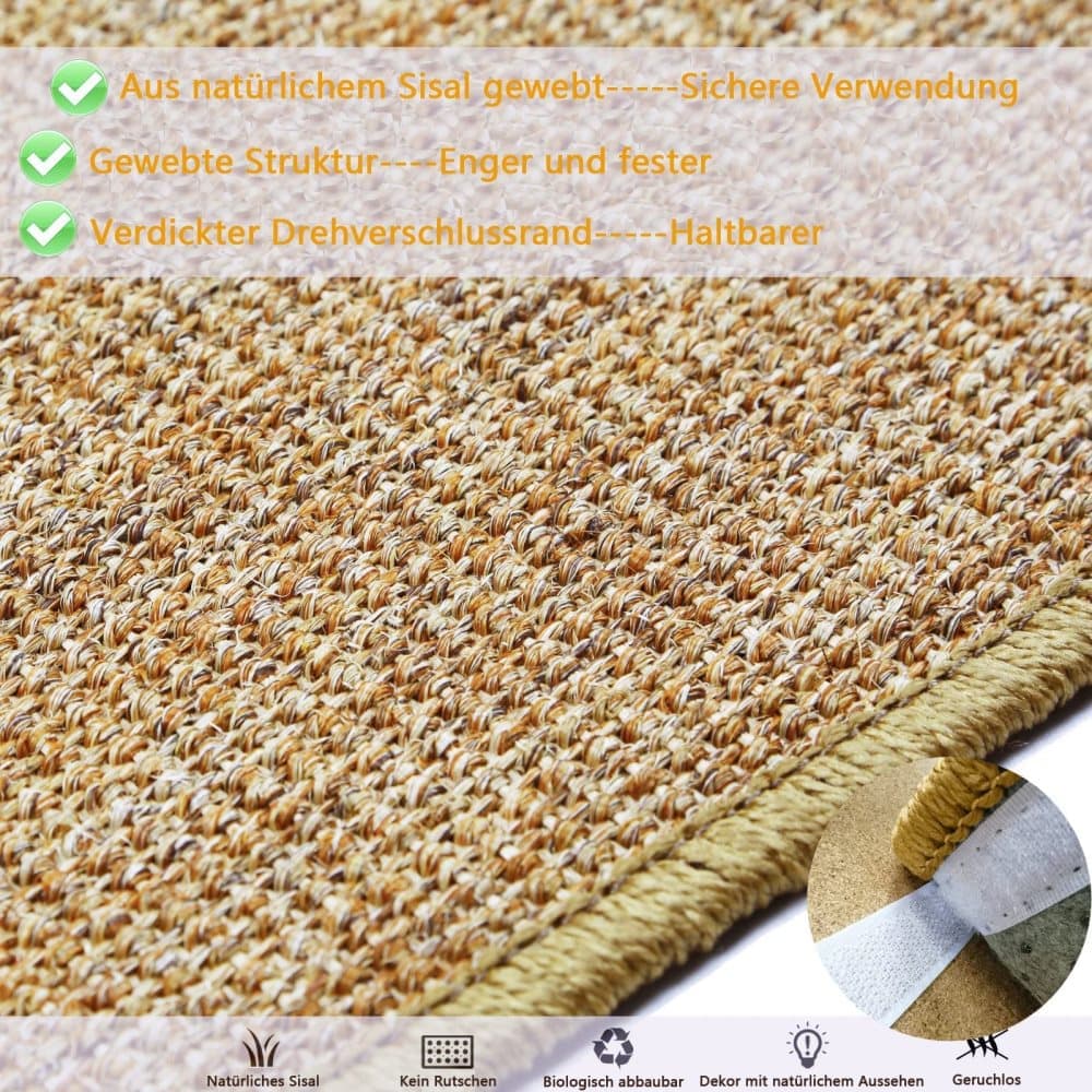 Natural Jute Cat Scratching Mat, Durable Floor Mat and Sustainable Cat Furniture, 30x40cm