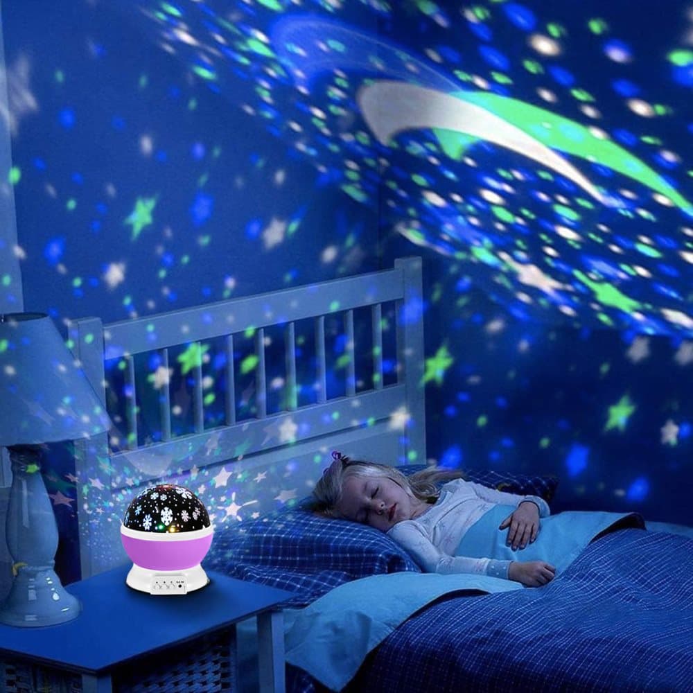 Christmas Snowflake LED Projector Lamp, Blue, with 360° Rotation, Battery or USB Powered, for Christmas Decoration & Party Gift