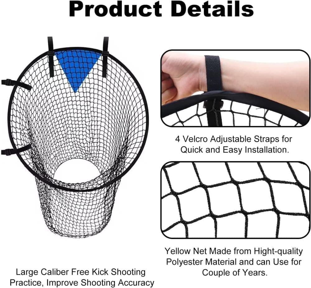 2-Pack Black Soccer Goal Net for Shooting Training, Portable Foldable, for Backyard and Park, 6x4ft