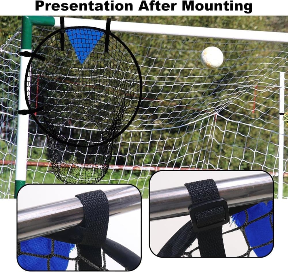 2-Pack Black Soccer Goal Net for Shooting Training, Portable Foldable, for Backyard and Park, 6x4ft