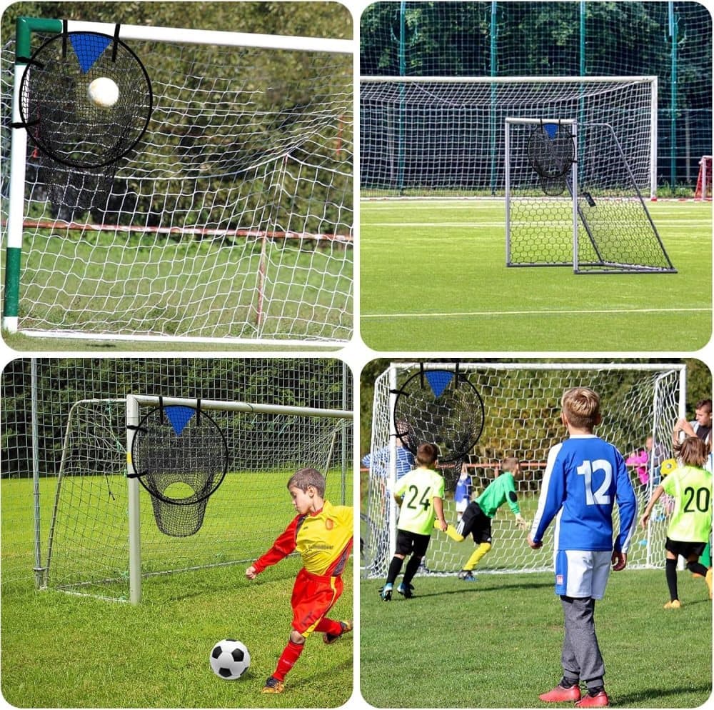 2-Pack Black Soccer Goal Net for Shooting Training, Portable Foldable, for Backyard and Park, 6x4ft