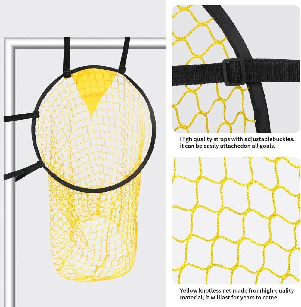 2-Pack Soccer Goal Net for Shooting Training, Portable Foldable, 6x4ft, Yellow